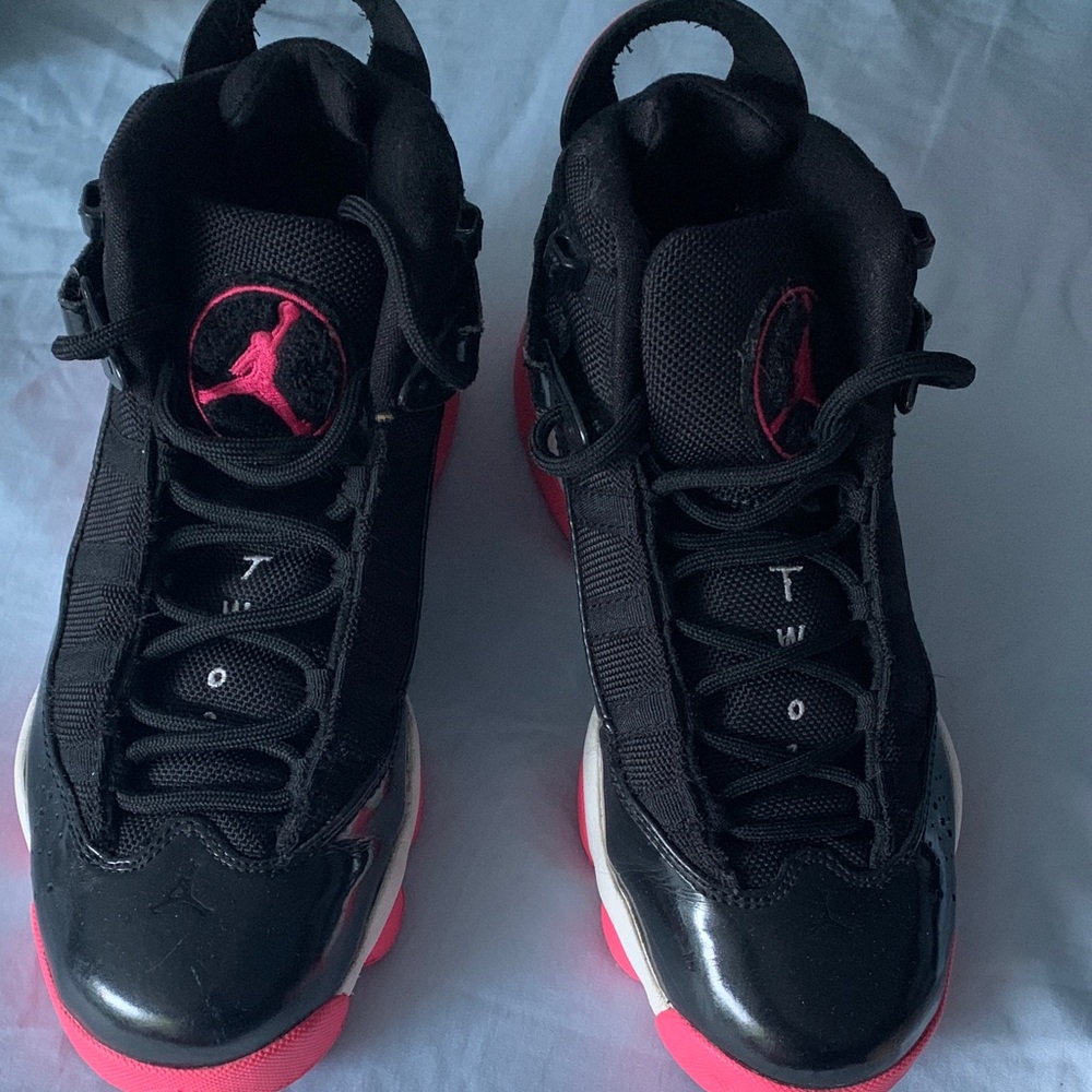 Nike Air Jordan Black and Pink High-Tops